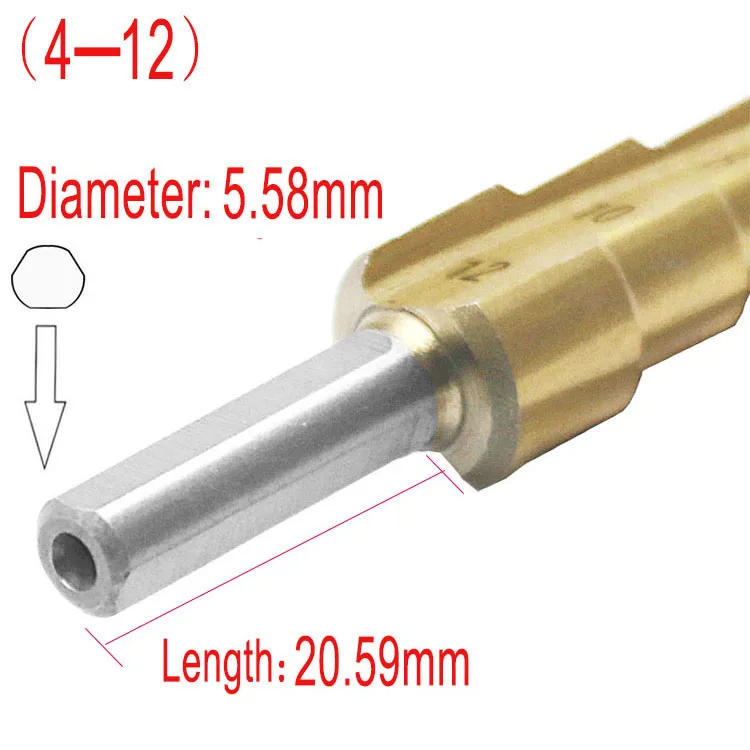 3 шт./лот HSS Сталь большой шаг конус Титан с металлическим покрытием сверло из высокопрочной стали дыра резак 4-12/20/32 мм