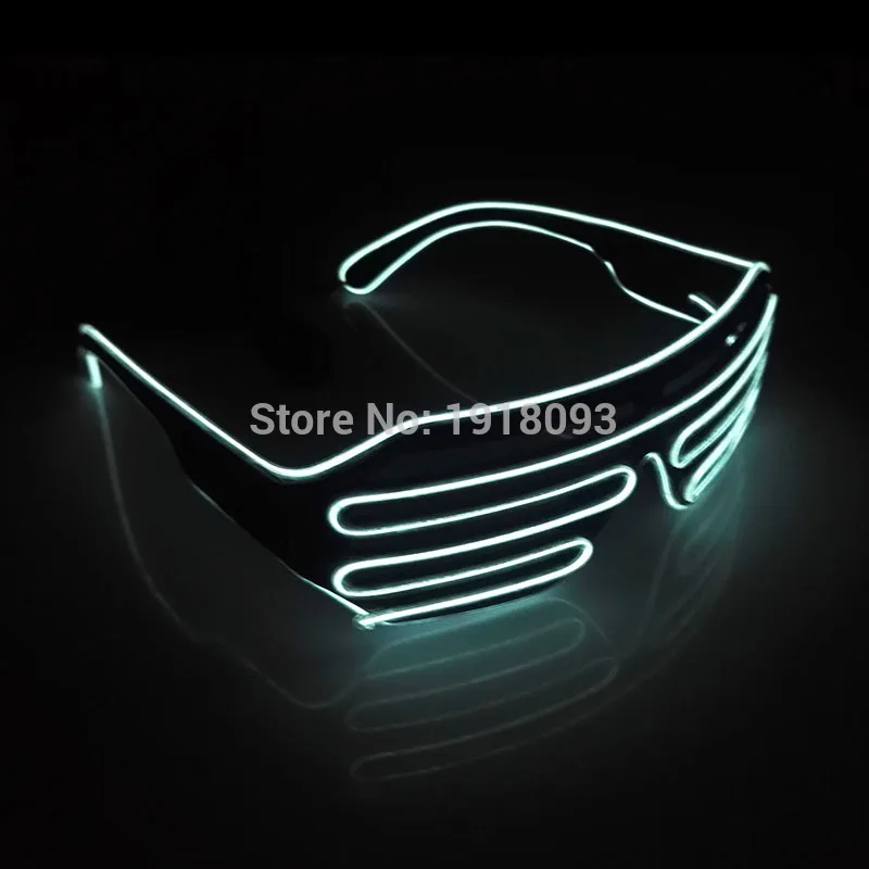 

Newest EL Wire LED Strip Neon Shutter Fashionable Glasses With DC-3V Steadyon/Flashing Cell Box Driver For Festival decoration