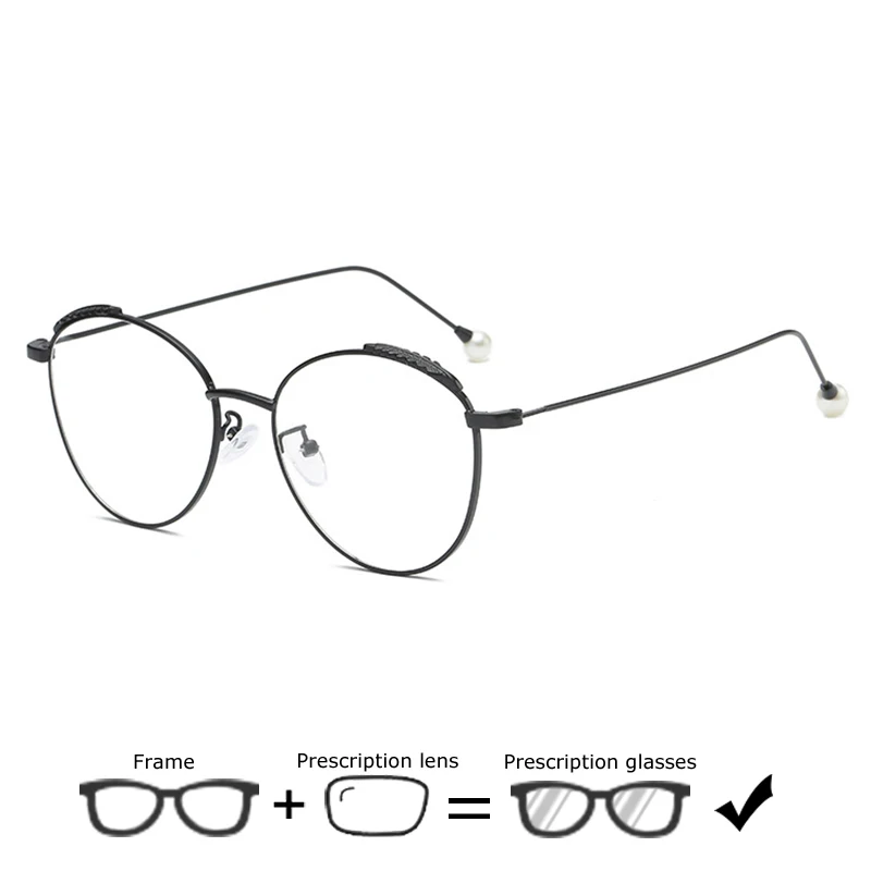 New Fashion Prescription Glasses Women Round Frame Men Optical Lens Metal Ultralight Retro Eyeglasses Myopia Presbyopia gafas |
