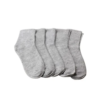 

High Quality 5 Pair Men Ankle Socks Men's Cotton Low Cut Socks One Size Grey Calcetines Hombre