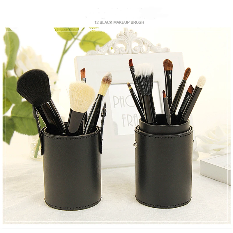 Black Portable Beauty Makeup Brushes Case Tool Set Foundation Eyeshadow Eyebrow Face Make Up Brush Fan 2018 Amazon Hot 12pcs 15 (6)
