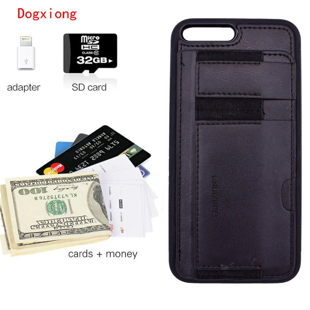 Dogxiong бумажник case кредитная карта id слотов держатель противоударный kickstand кожаный