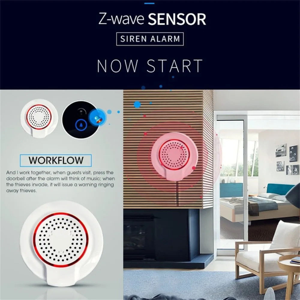 

LESHP Audible And Visual Alarm Remote Notication Control Z-wave Security Wireless Alarm Siren Sensor Home Automation Smart Alarm