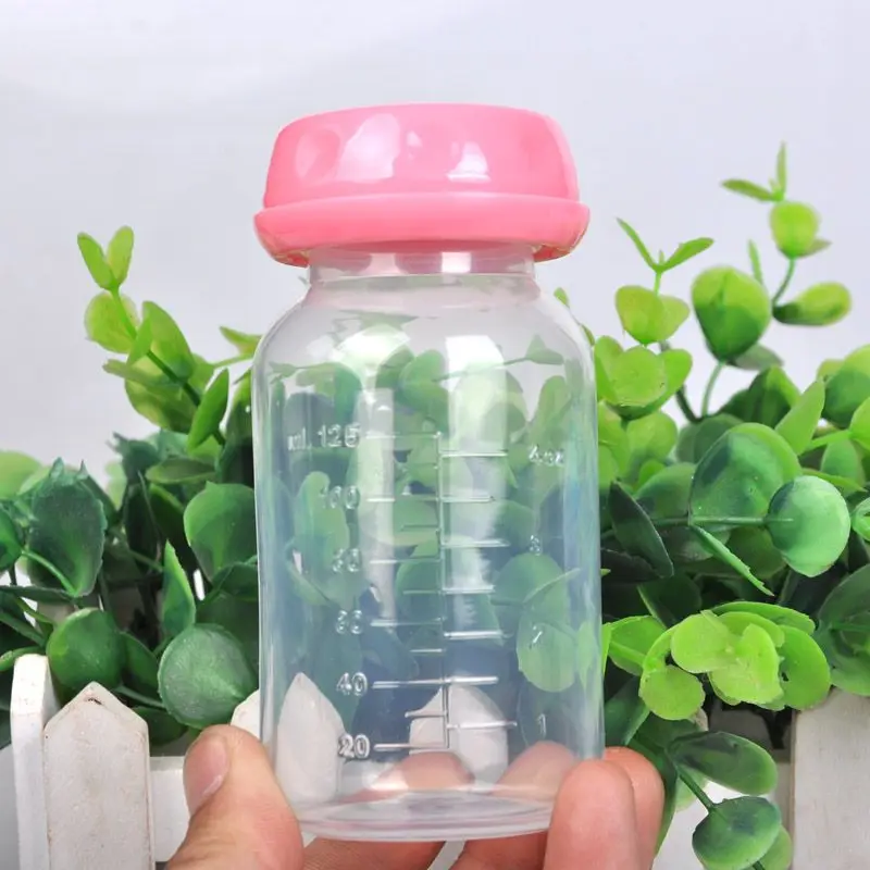 

Newborn Baby Feeding Lovely 125ML Solid Breast Milk Collection Wide Neck Bottles BPA PP Storage Bottles