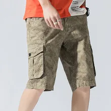 Новые летние мужские Товары для отдыха качественные эластичные повседневные Модные мужские шорты с кленовыми листьями хлопковые мужские шорты