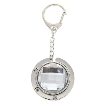 

5pcs( NEWBRAND Round Rhinestone Purse Handbag Hanger Hook Folding Hanger Holder w/ Keychain