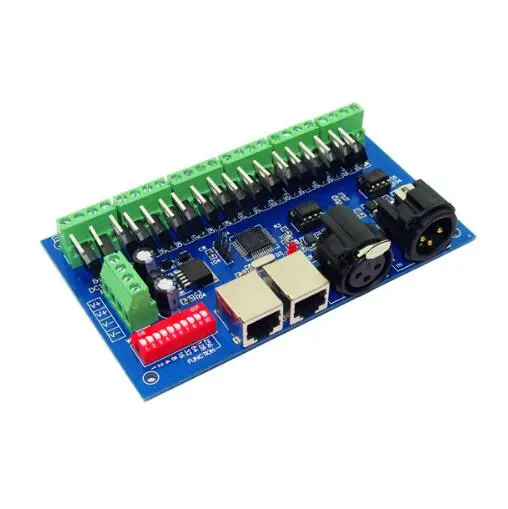 

best price DC12-24V 1 pcs 18CH with RJ45 18Channel DMX512 DMX LED Decoder