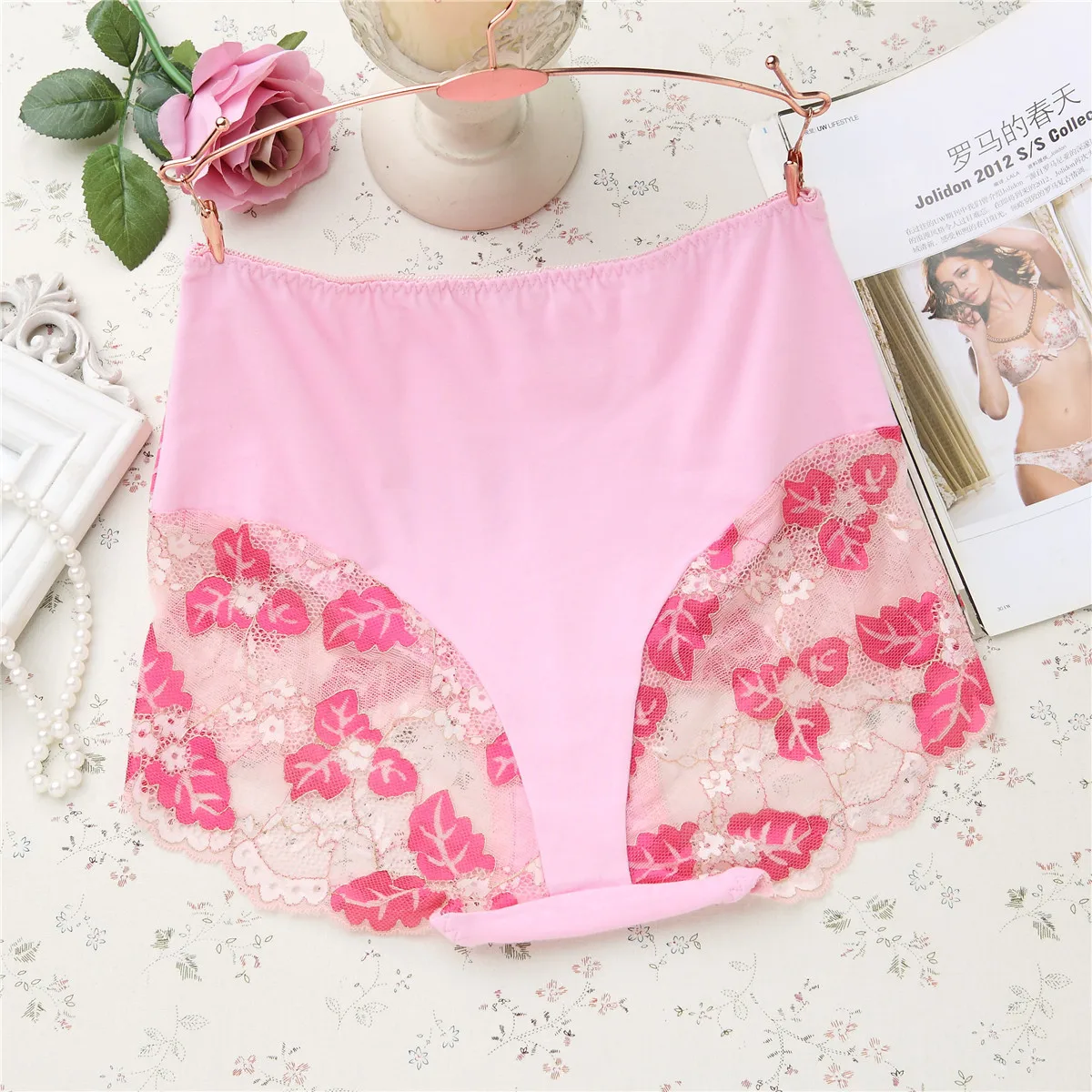 2018New Pattern Women's Panties High Waist Cotton Underpants Ma'am Sexy Lace Briefs