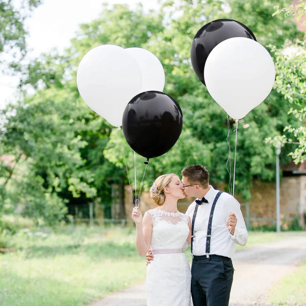 QIFU Black White Balloon Wedding Balloon Bride To Be Bridal Shower Wedding Ballon Helium Balon Party Baloon Wedding Balon Helium