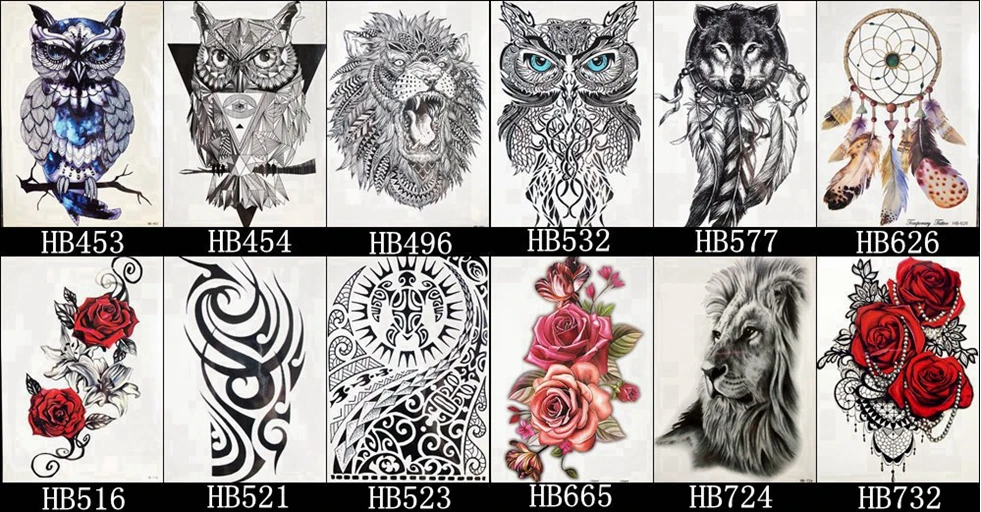 Rejaski, 100 шт.,, оригинальная временная татуировка, вспышка, боди-арт, роза, тату для мужчин и женщин, поддельные, сделай сам, сова, хна, тату, наклейка