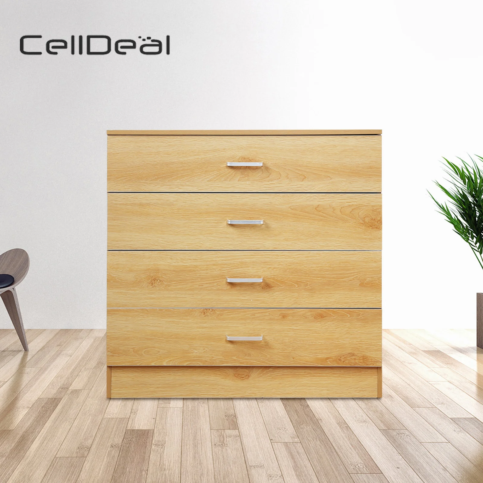 Chest Of Drawers 4 Drawer Metal Handles Runners Bedroom