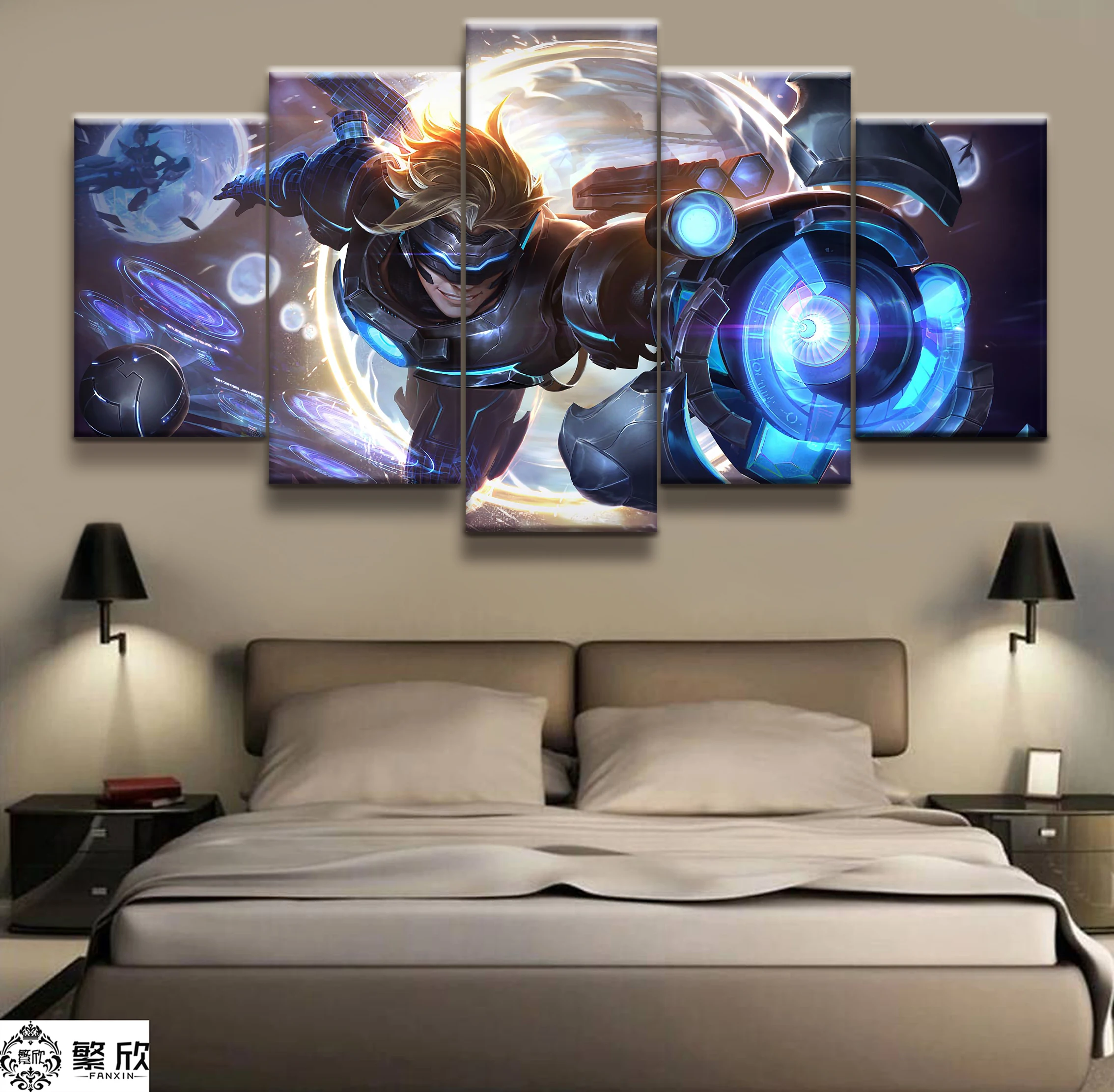 

Hot Sales Without Frame 5 Panels Picture LOL League of Legends Ezreal EZ Print Artwork Wall Canvas Art Canvas Painting Wholesale