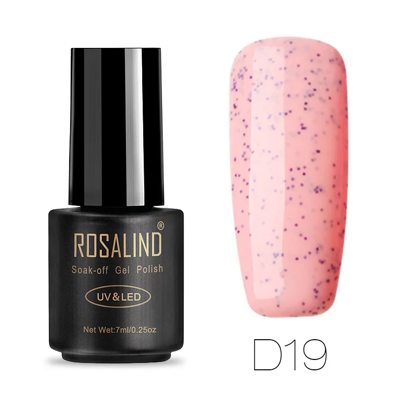 ROSALIND гель 1S длительный Bling карамельный цвет Гель-лак УФ-гель для ногтей Темно-фиолетовый Цветной Гель-лак для ногтей 3D Блеск ногтей - Цвет: D19