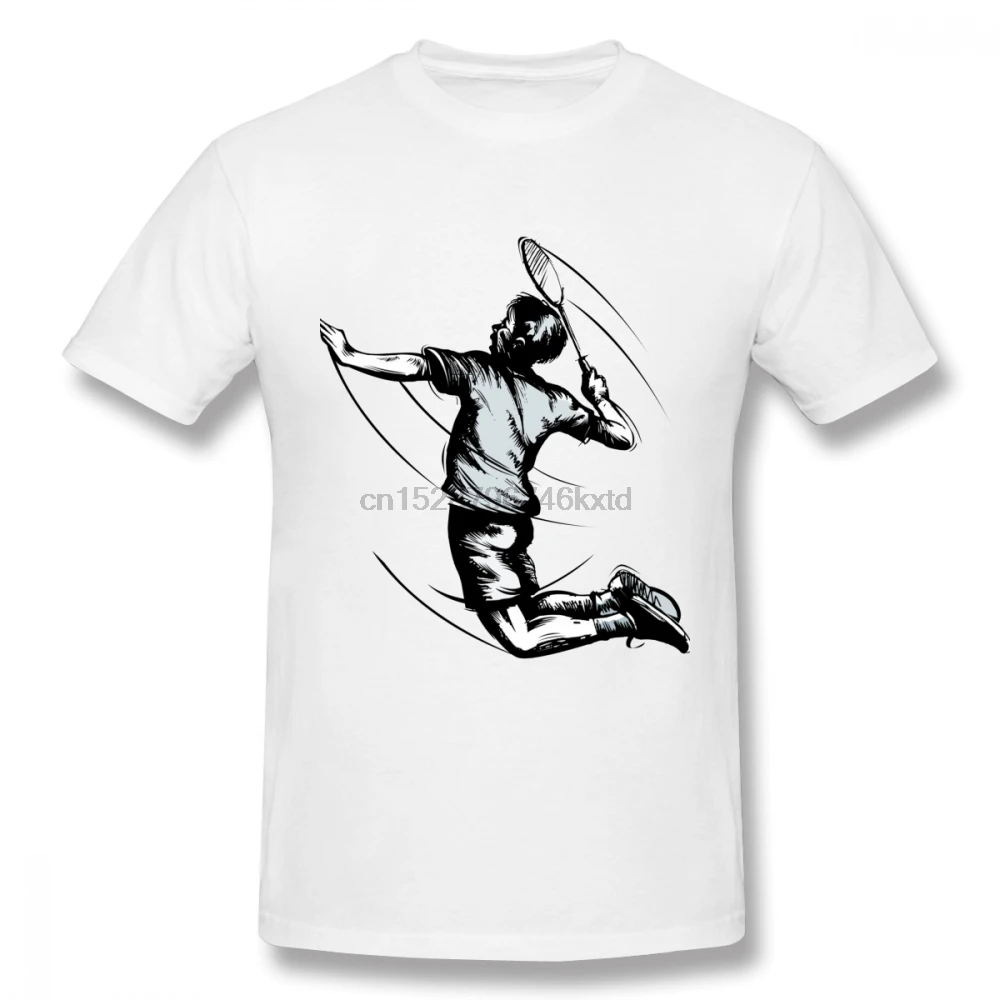 

For Man For Boy Badminton Player M3smugmh4nv Camiseta Geek Unique O-neck For Boy Tees