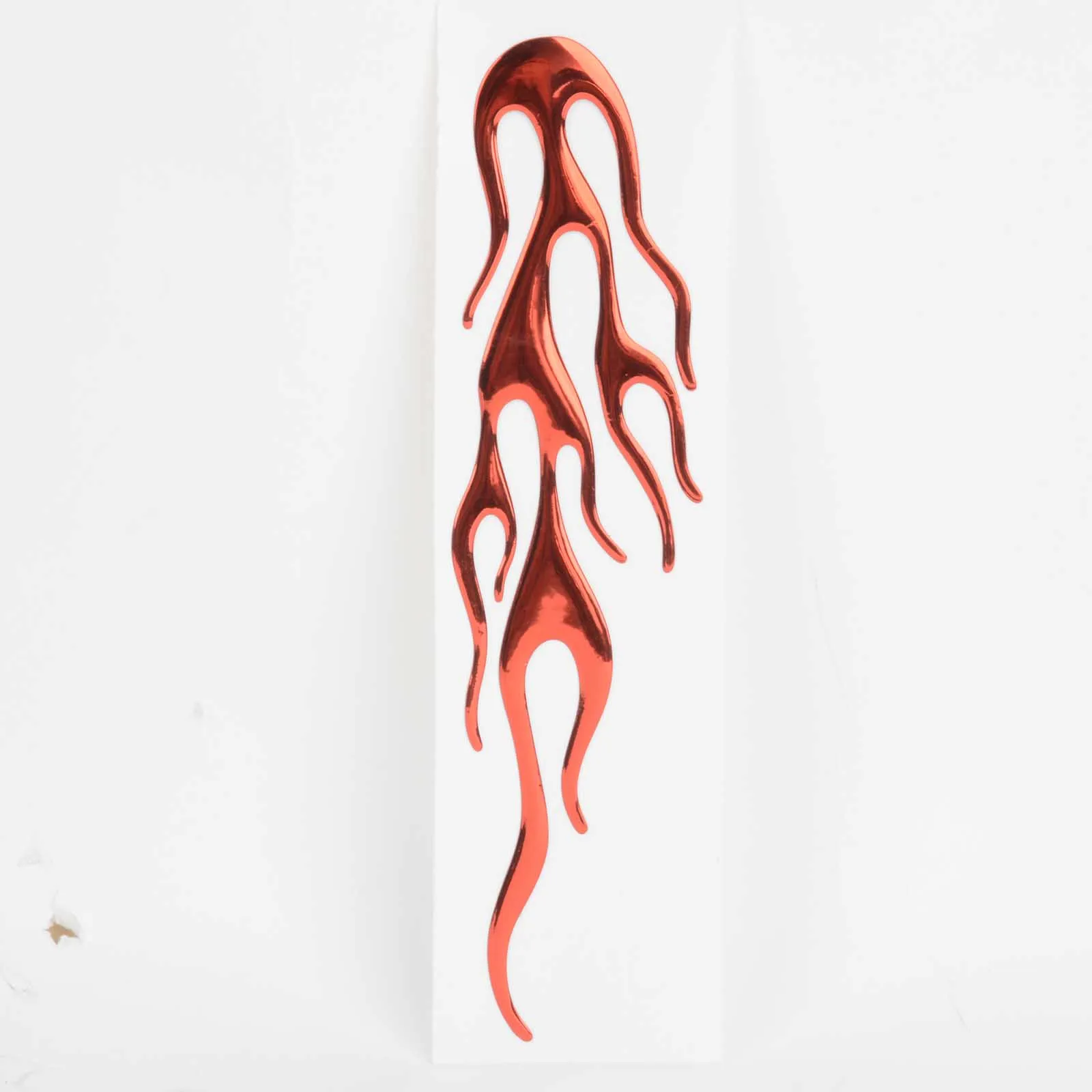 MAYITR 1pc 3D Flared Fire Motorcycle Sticker Auto Decal Emblem Label Badge Decor Universal Car Styling Golded/Silver/Red Color