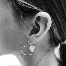 Высшее качество, супер Романтические свадебные ювелирные изделия, полое золото/сердечко серебряного цвета, серьги-кольца для женщин, S925 серьги-гвоздики, милые серьги в подарок