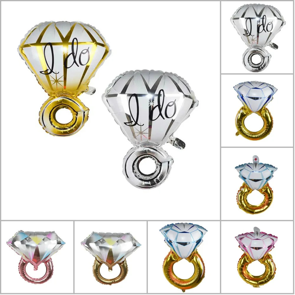 

1Pc New Engagement Bride Ring Aluminium Foil Balloon Diamond Ring Shaped Aluminum Balloons Wedding Party Wedding Room Decoration