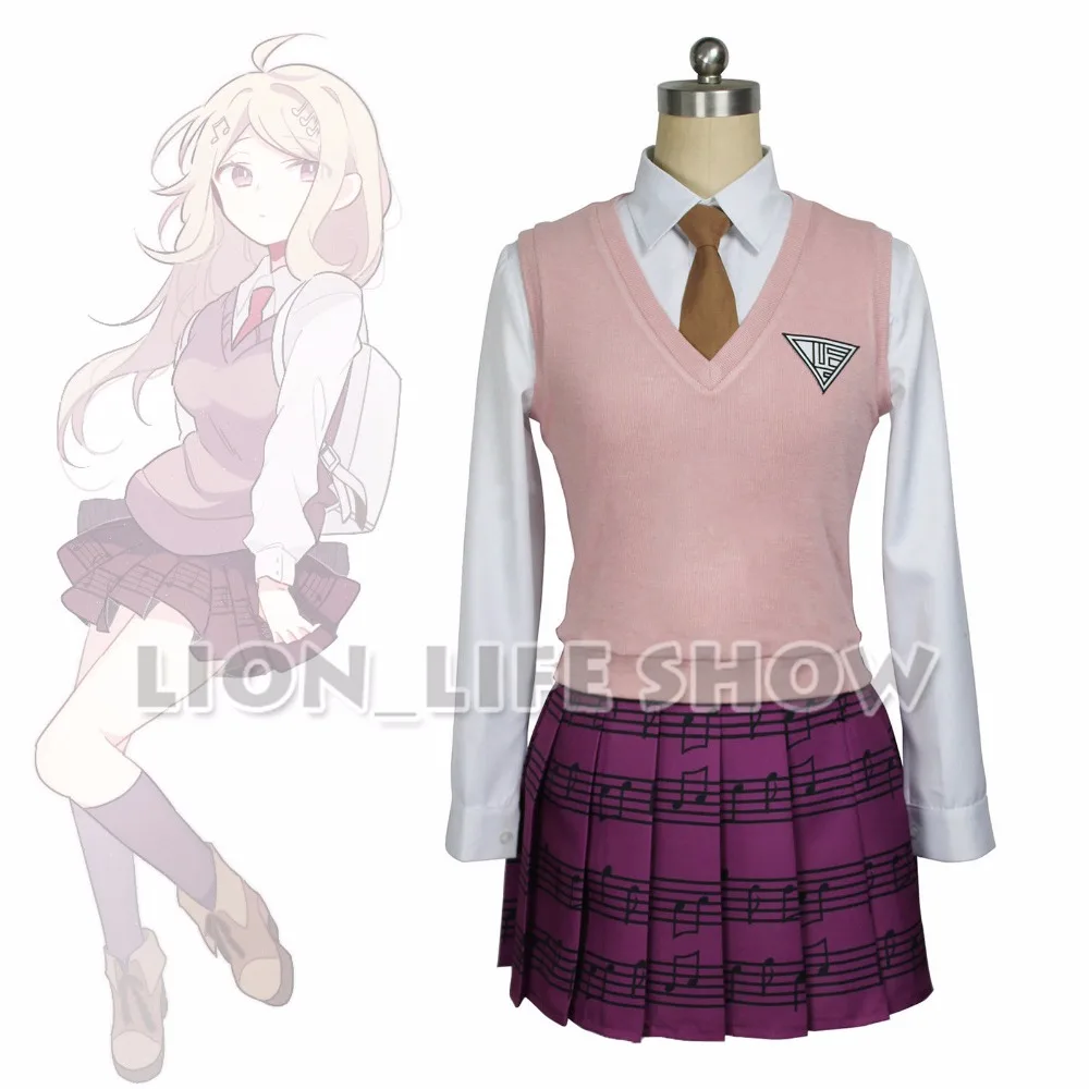 

Danganronpa V3 Killing Harmony Kaede Akamatsu piano Musical Notation Printing embroidery High School Uniform set Cosplay Costume