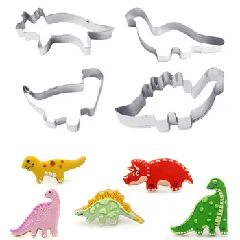 

4pcs/set Stainless Steel Dinosaur Cookie Cutter Baking Fondant Biscuit Mold E425
