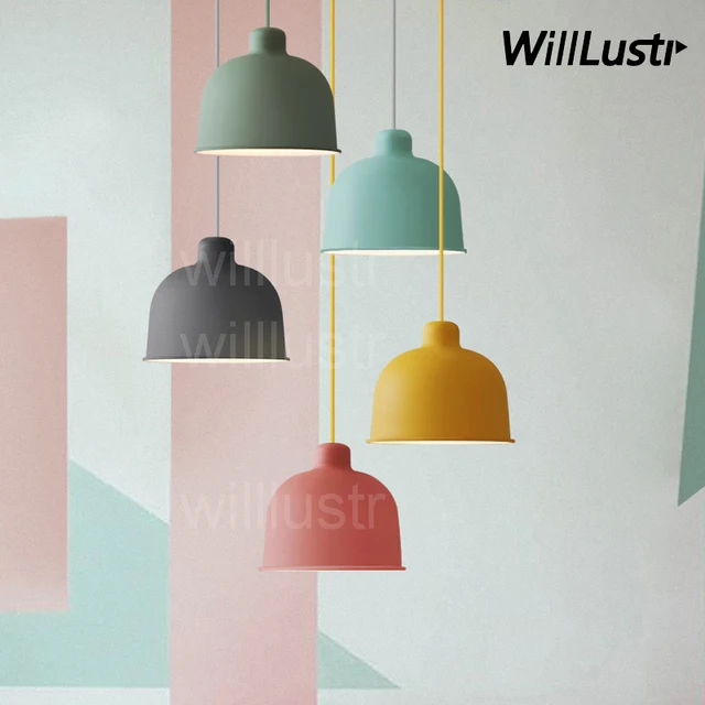 Willr Bell Pendant Lamp Iron Suspension Light Macaron Color Willr Bell Pendant Lamp Iron Suspension Light Macaron Color Lighting Green Blue Yellow Gray Dinning Room Restaurant Hotel