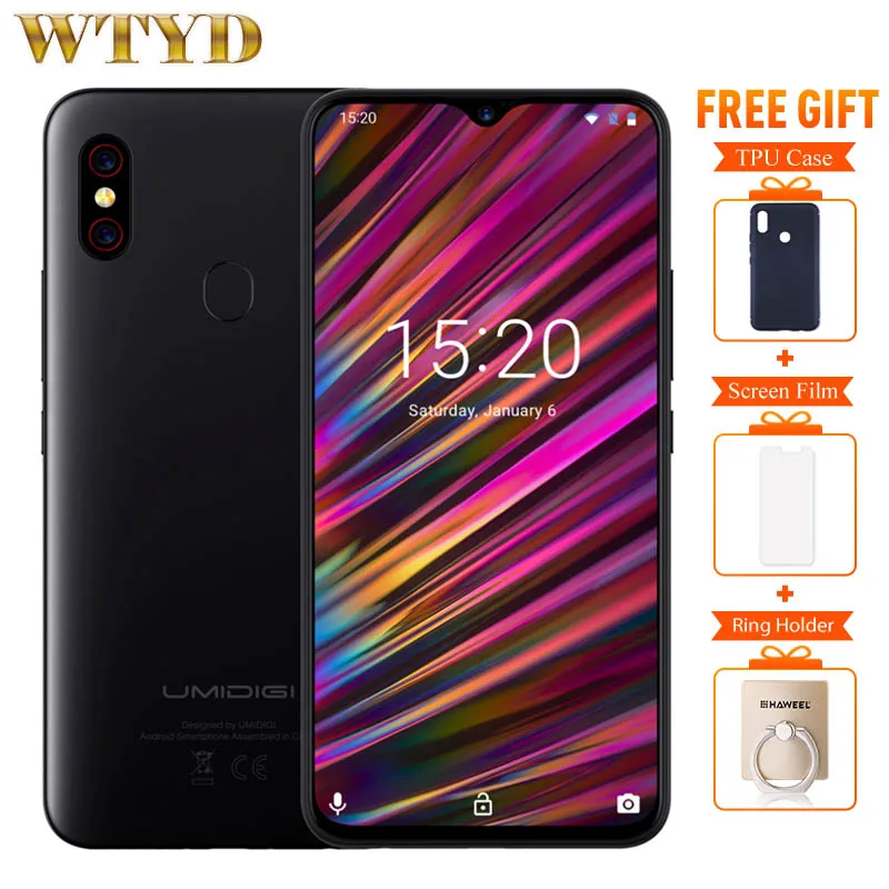 UMIDIGI F1 смартфон с 5 дюймовым дисплеем процессором Helio P60 ОЗУ 4 Гб ПЗУ 9 0 ГБ 6 3 мАч 16 Мп