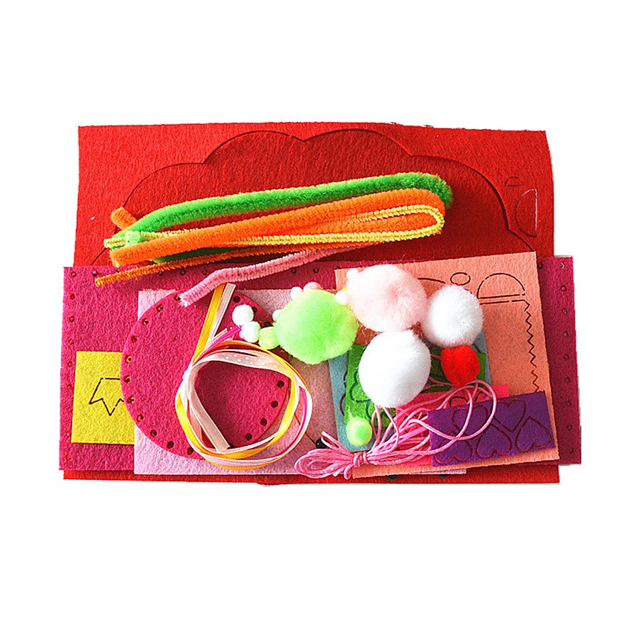 Kid DIY ремесла Ручное шитье для поделок ремесло набор нетканые ткани игрушки Ручка, содержащая, искусство и ремесла обучающая игрушка для детская ручка держатель
