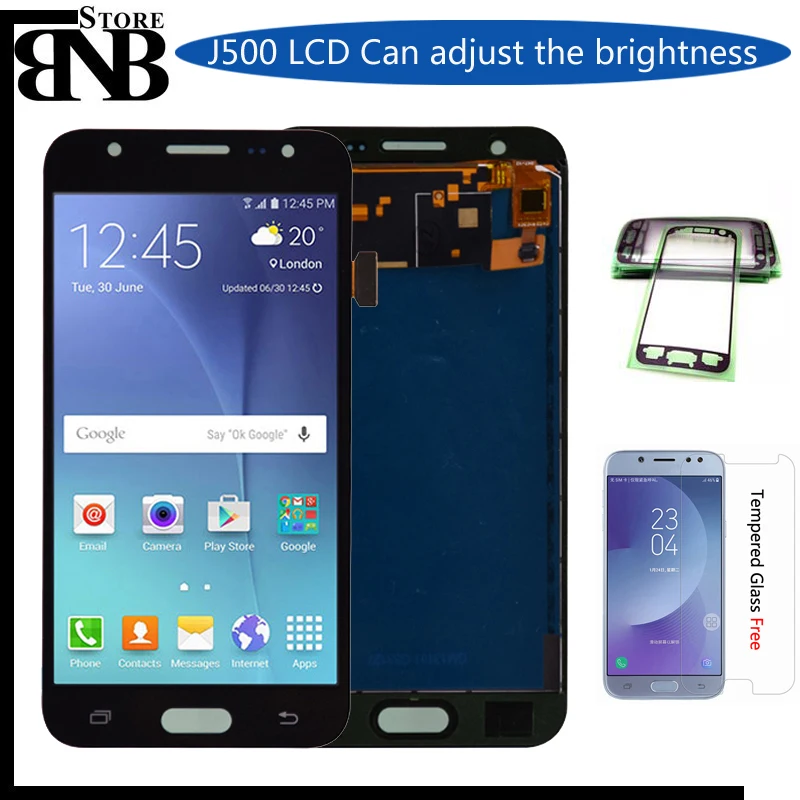 Продажа Для samsung GALAXY J5 J500 J500F J500FN J500M J500H 2015 ЖК дисплей Дисплей с кодирующий преобразователь сенсорного экрана в сборе для регулировки Яркость