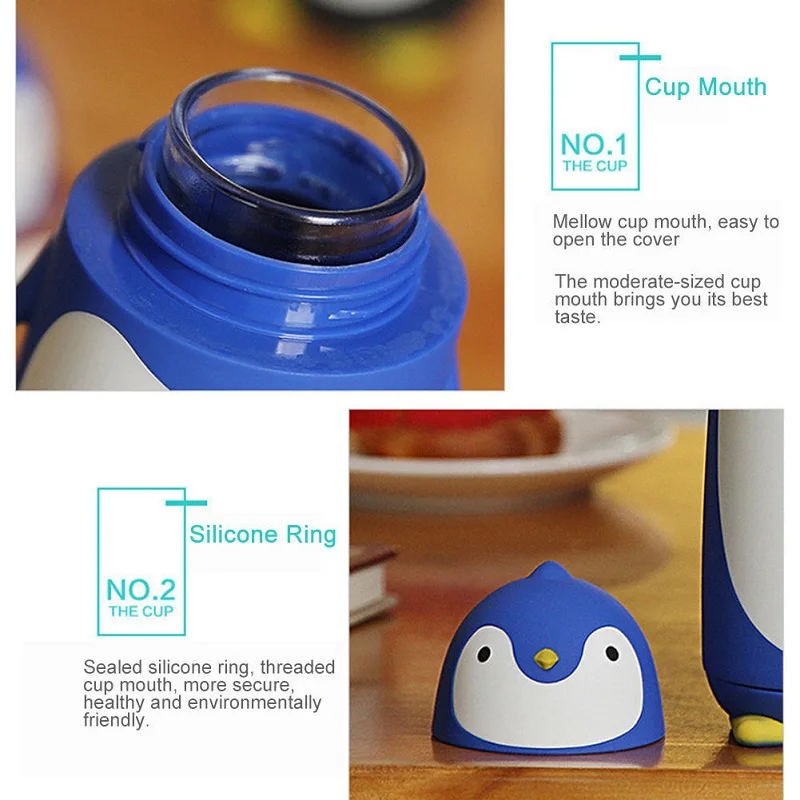 Goede Rvs Thermos Nieuwe Creatieve Pinguïn Vorm Thermos Cup Mok Drinkware Reizen Koffie Anti Drop Draagbare