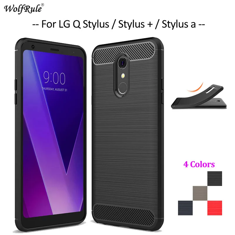 Для крышки LG Q Stylus Case WolfRule мягкий силиконовый Celular бампер Funda для + чехол телефона a