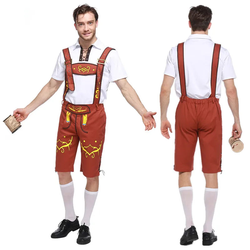 Взрослый костюм для Октоберфеста Lederhosen Bavarian Octoberfest пивной фестиваль Косплей костюмы на Хэллоуин для мужчин пивные костюмы