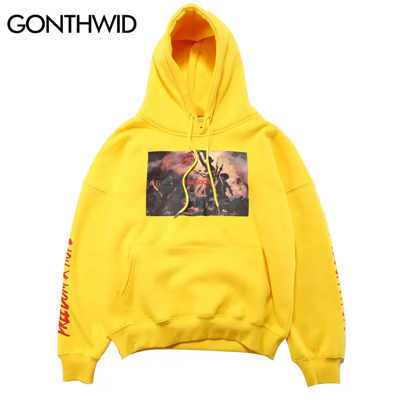 2019 Painting Printed Hoodies Men Autumn Winter Fleece