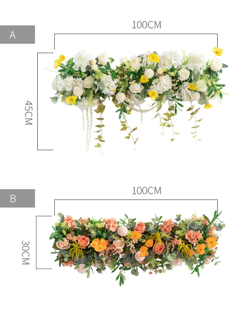 1 м имитация растений искусственные цветы ряд цветок стены Свадьба расположение декора DIY павильон Декор Арка цветы окно Флорес