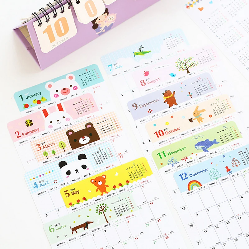 2017 Calendar Sticker monthly plan planner sticker study Work memo