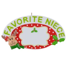 Favorite Niece Personalized Polyresin Christmas Tree Ornaments as Handcraft Souvenir For Holiday Gift Party Home Decoration