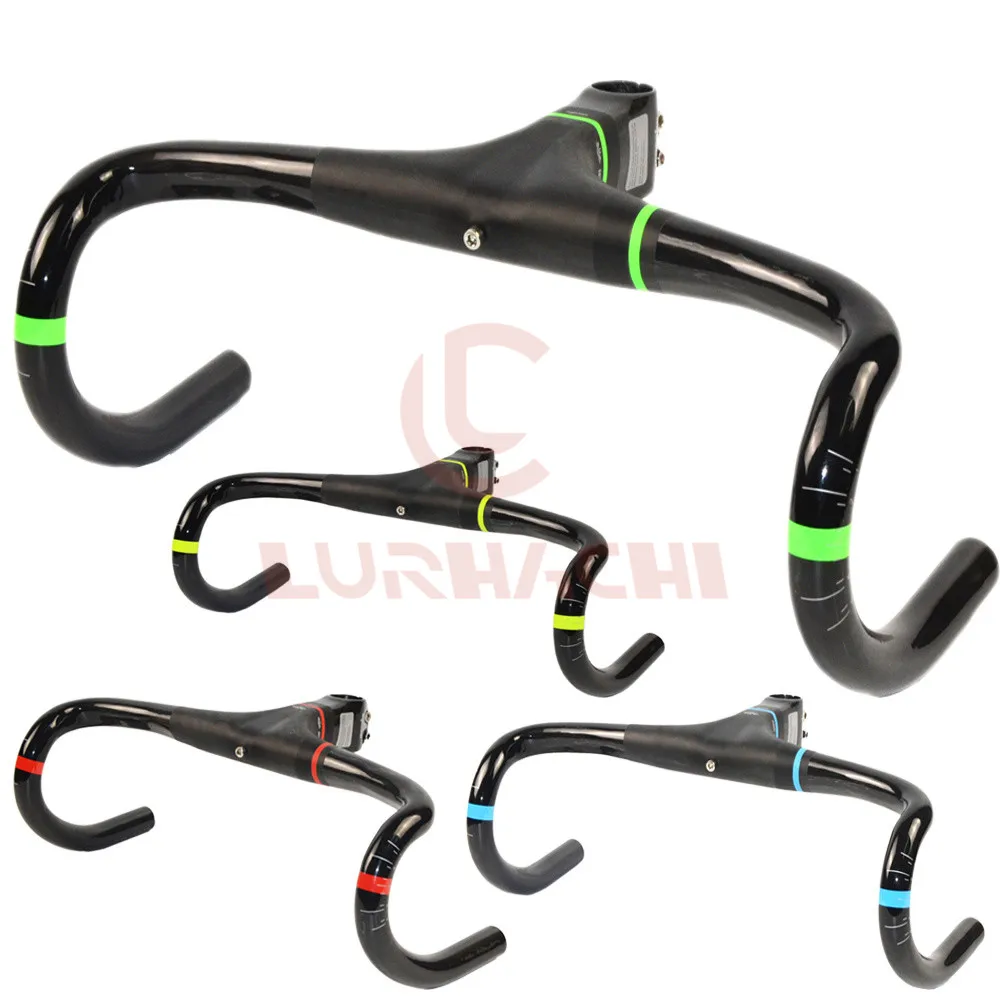 

LURHACHI GIHB01 Integrated Carbon Handlebar 4 Colors Road Bike Handlebar/Bent Bar Carbon Bicycle Handlebar Size 400/420/440mm