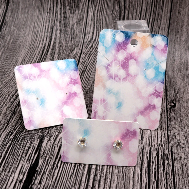 New Fashion 100Pcs/lot Paper Earrings Card Jewelry Necklace Cards Colorful Light Print Bracelet Hairpin Display Packaging | Украшения и