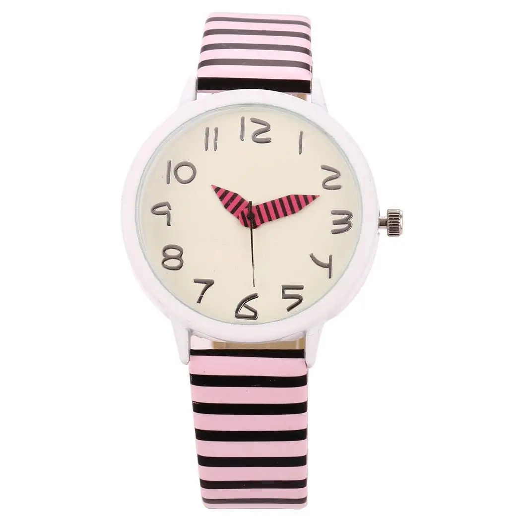 

Quartz Casual 4cm Round s 3 Sport 33inch Dial Running Buckle Unisex Synthetic etc 1 Watch Striped Analog Wrist Leather Band