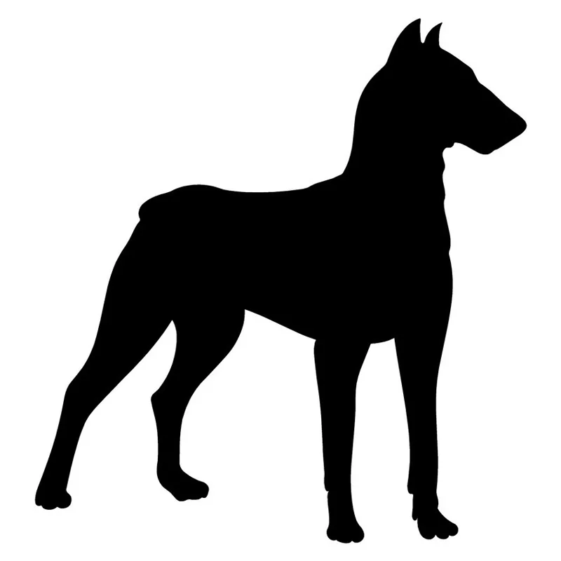 

10.2*9.5CM Doberman Dog Vinyl Decal Reflective Car Stickers Car Styling Bumper Decoration Black/Silver S1-1086