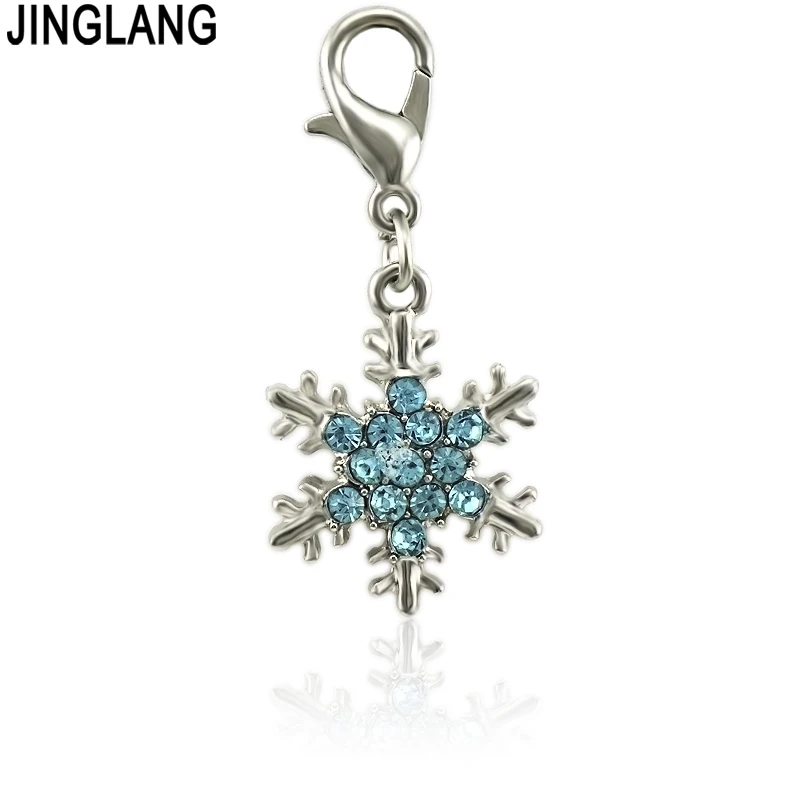 

JINGLANG Alloy Antique Silver Mixed Snowflake Charm Pendant Findings Christmas Crafts Jewelry Making Accessories 30 Pcs