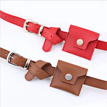 

2018 New Fashion bag Pocket Decorative Waistband for Woman Pu Wide belt Metal Pin Buckle Waist Pack Belt for Dress Female Belts