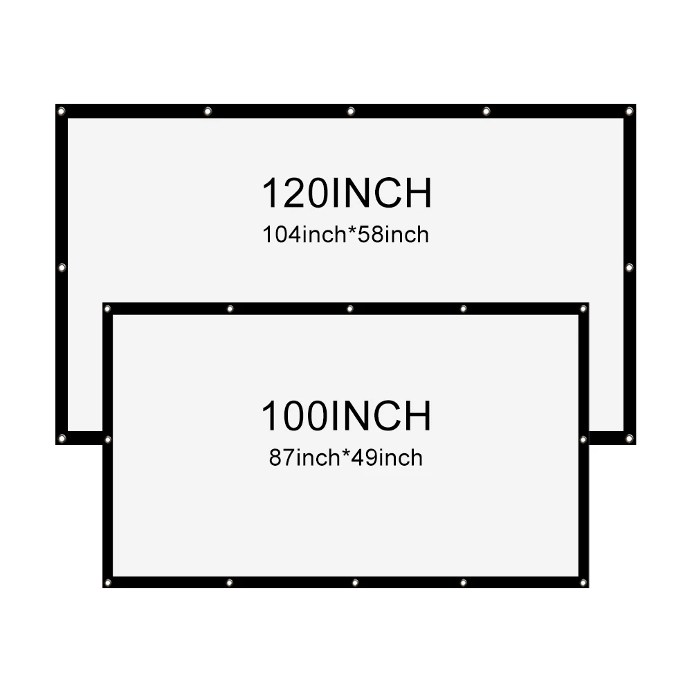 HENZIN 16:9 Портативный 120 дюймов проектор экран 100 дюймов настенный экран для проектора домашний кинотеатр на открытом воздухе проекционный экран