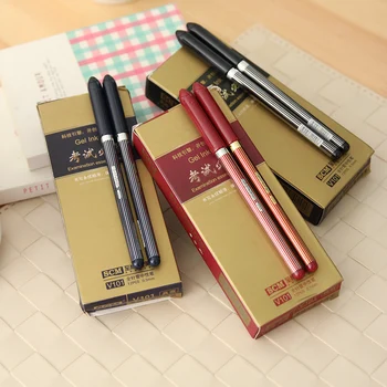 

12pcs/set SCM Gel Ink Pen 0.5mm Needle Tip Black Blue Red Ink Gel Pens Examintaion Stripe Carbon Pen School Office Supplies