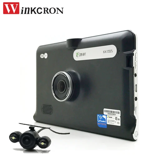 

Dash Cam 7" GPS Navigation 2 in 1 DVR Camera E18 Dual lens DVR Video Recorder WiFi Android 4.42 Built in 16GB Free Map