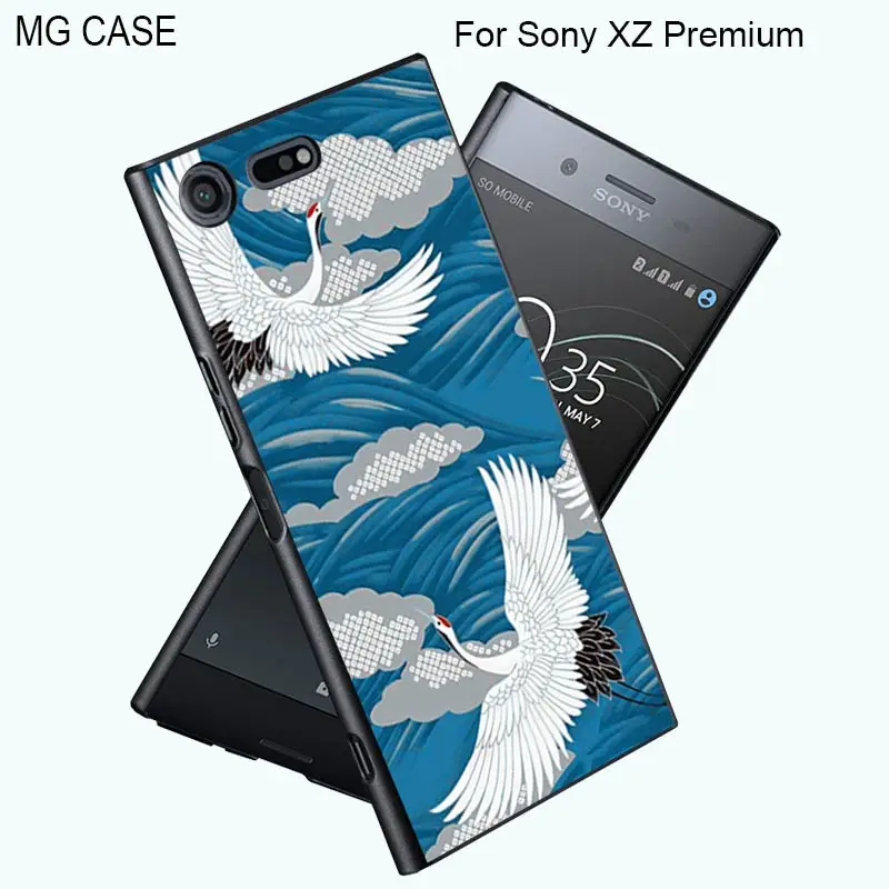 For Sony XZP Cute Bird Japanese Crane Phone Case XZ Premium Xperia X XA Z5Premium Z5 Hard Mobile Cover Shell |