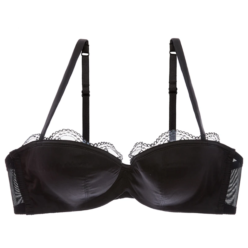 Kopen Shaonvmeiwu Sexy glossy lace edge verzamelde ondergoed vrouwen huid beha dunne beha met stalen ringen