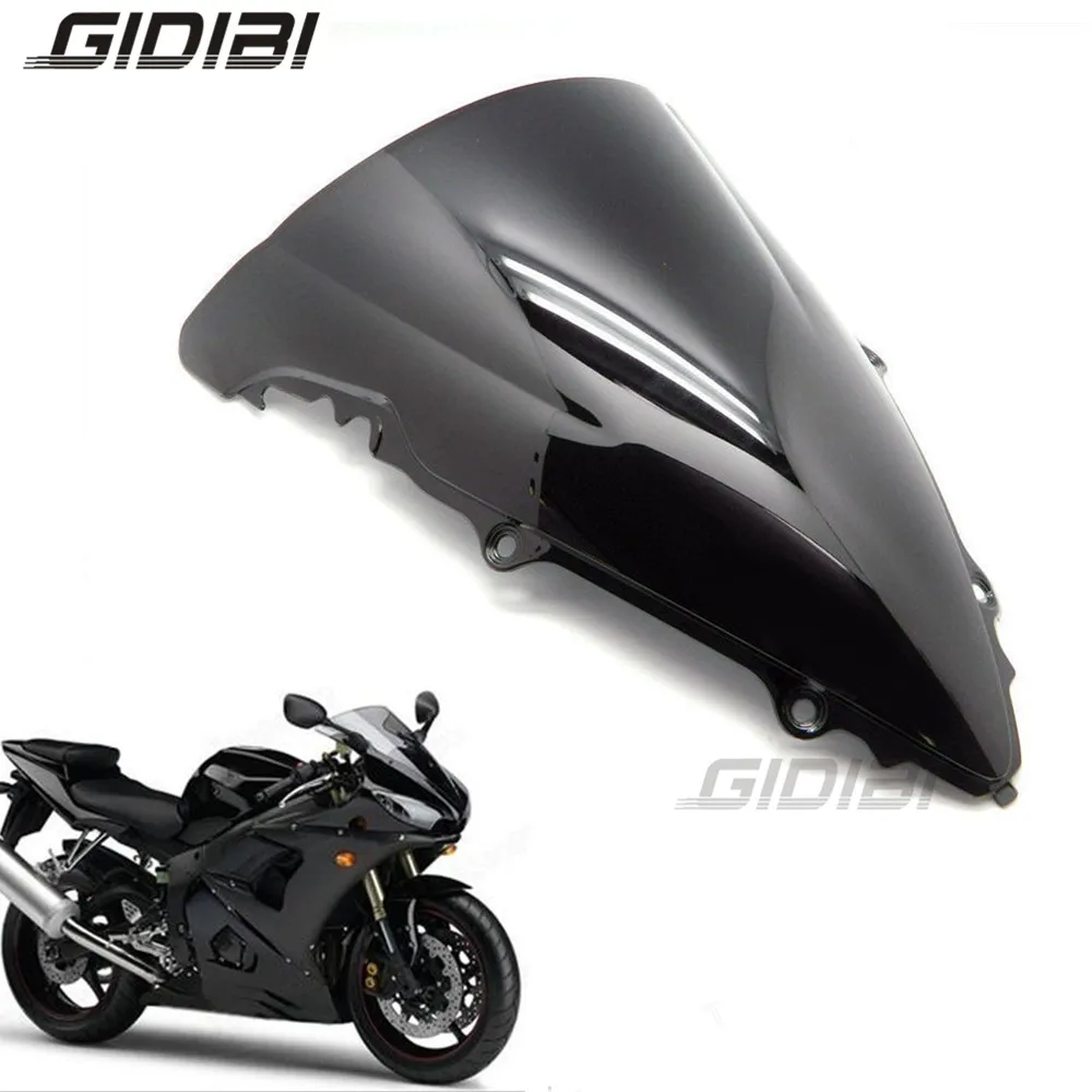 

Double Bubble Windshield For Yamaha YZF-R6 YZF R6 2003-2005 Windscreen Screen Wind Deflectors Black Clear 03-05