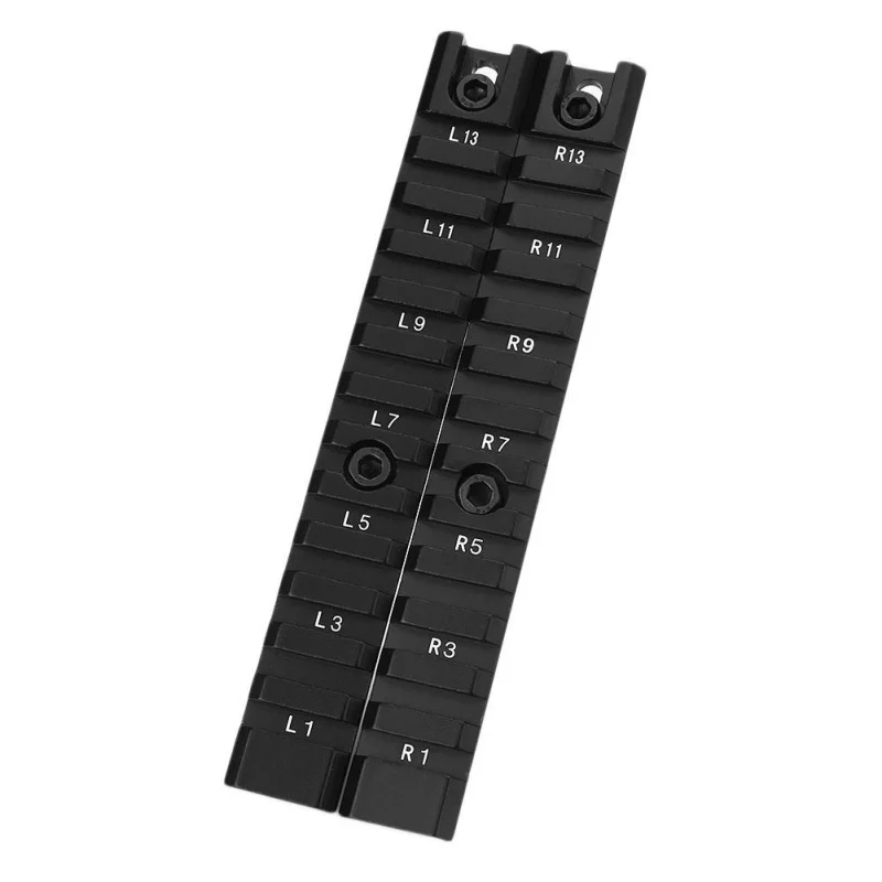 2 قطعة 20 مللي متر عرض السكك الحديدية مجموعة طويلة مستطيلة الألومنيوم سبائك 13 فتحات Handguard دليل نطاق قواعد محول تركيب الصيد اكسسوارات