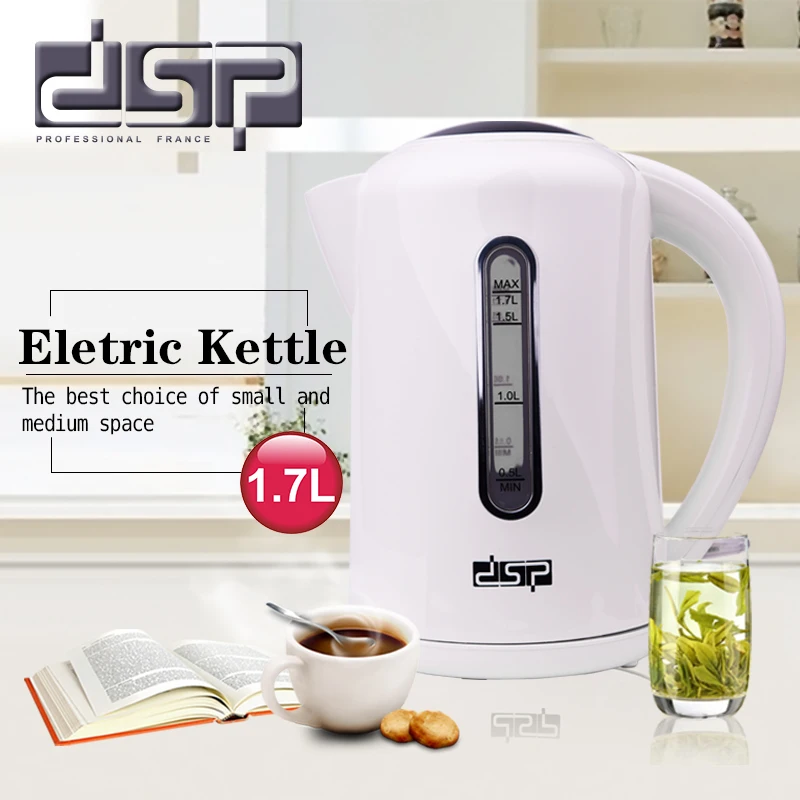 

dsp Electric Kettle 1.7L Plastic Boil-dry, Overheart protection Teapot fast boil