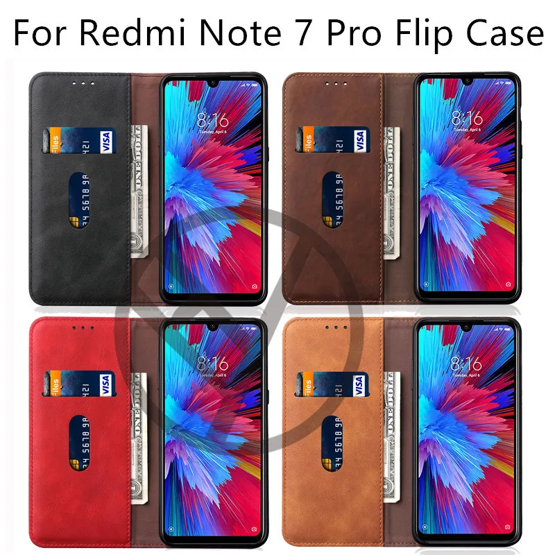 

Wallet Case for Xiaomi Redmi Note 7 Pro Flip PU Leather Phone Bags Case Photo Frame Card Holder Stand Cover Redmi Note7 Case