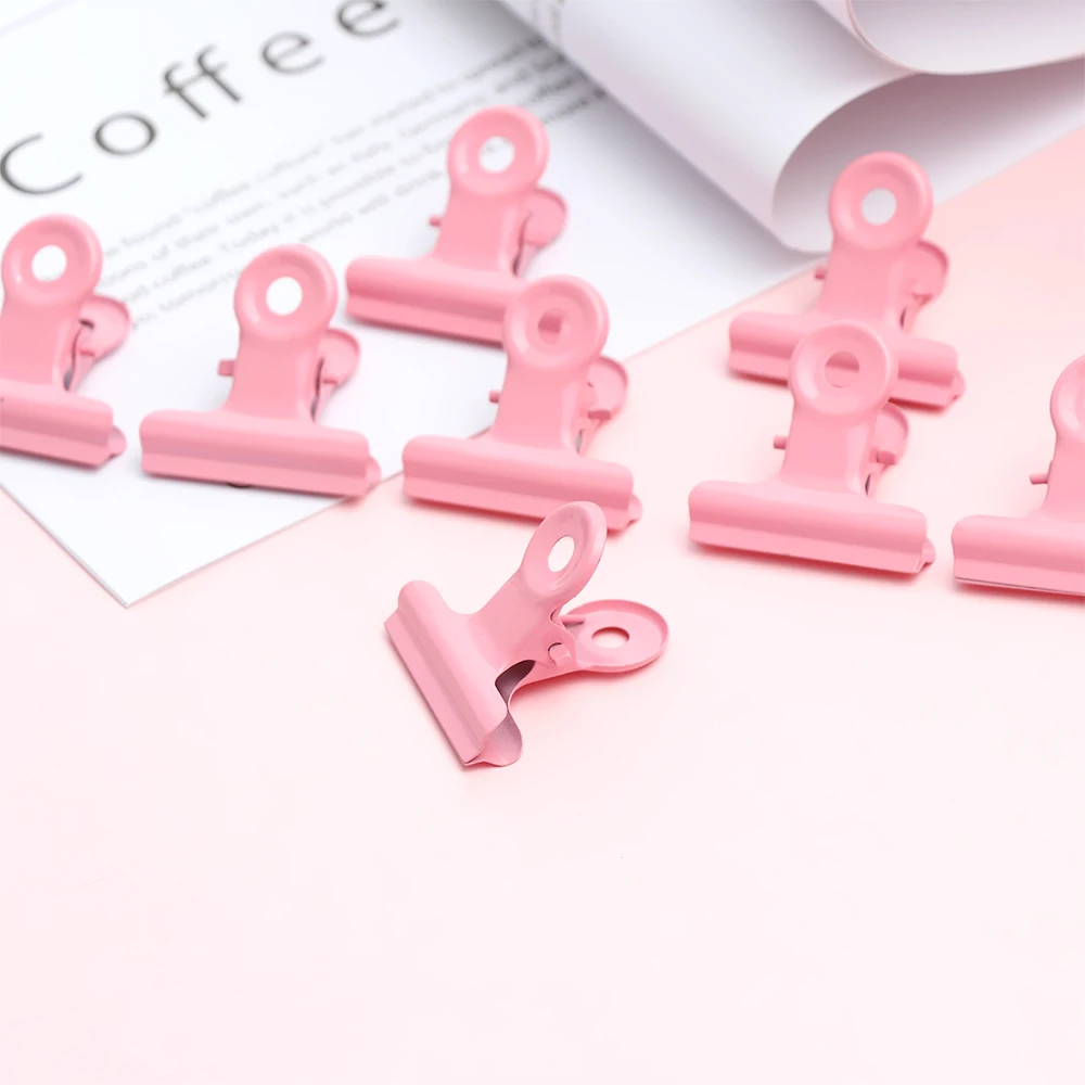 

5PCS/set Creative Cute Pink Metal Clips Office Accessories Paper Holder Photo Note Clip Binder Sealing Multifunction Poster Clip